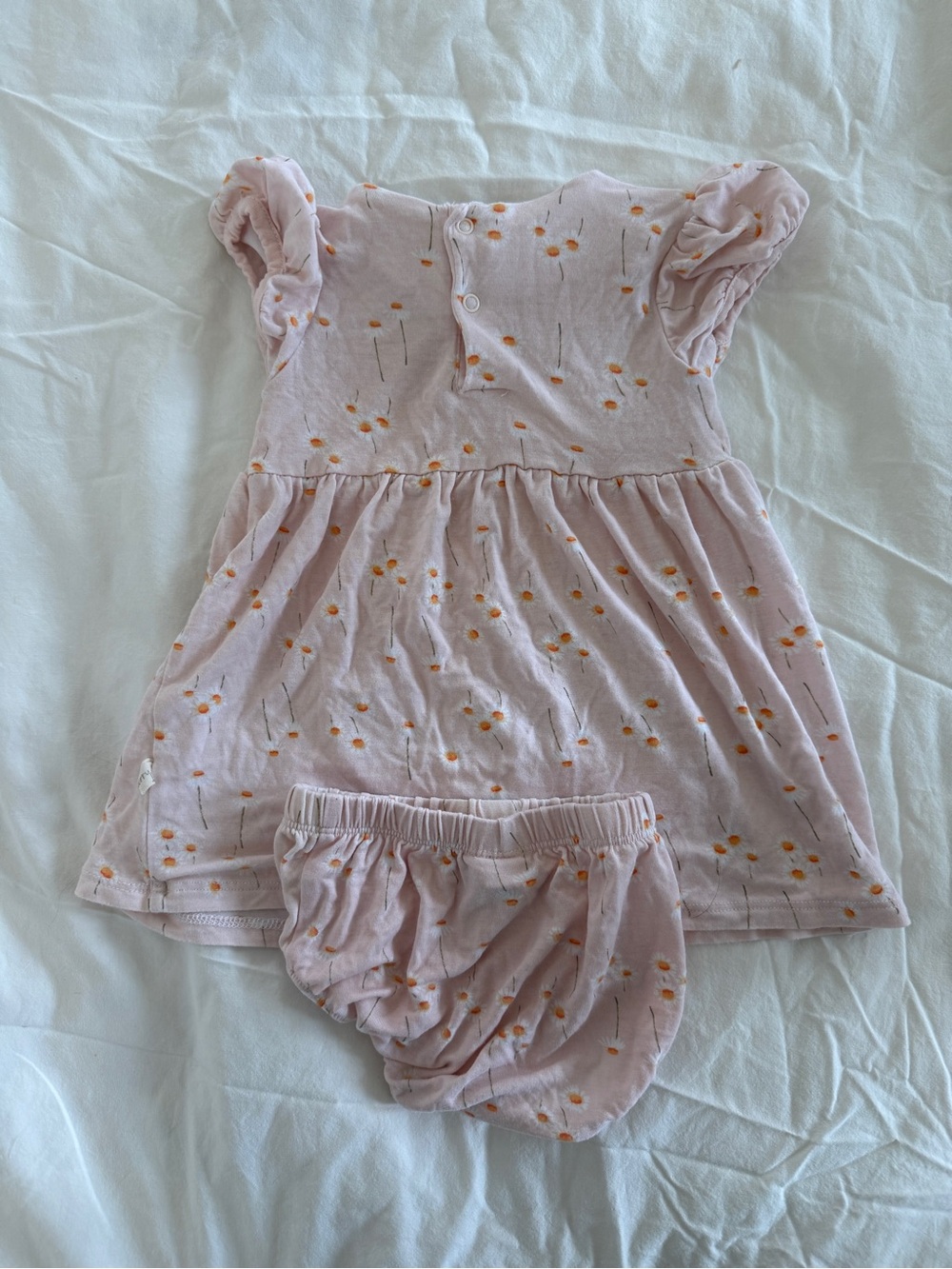 Milkberry pink floral bamboo 6-9 dress with bloomers